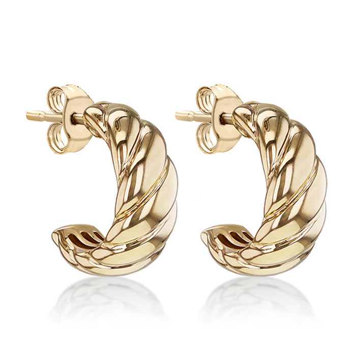 Rocks Twisted Half Hoop Earrings