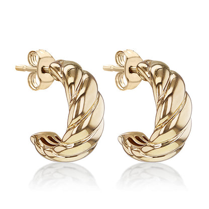 Rocks Twisted Half Hoop Earrings