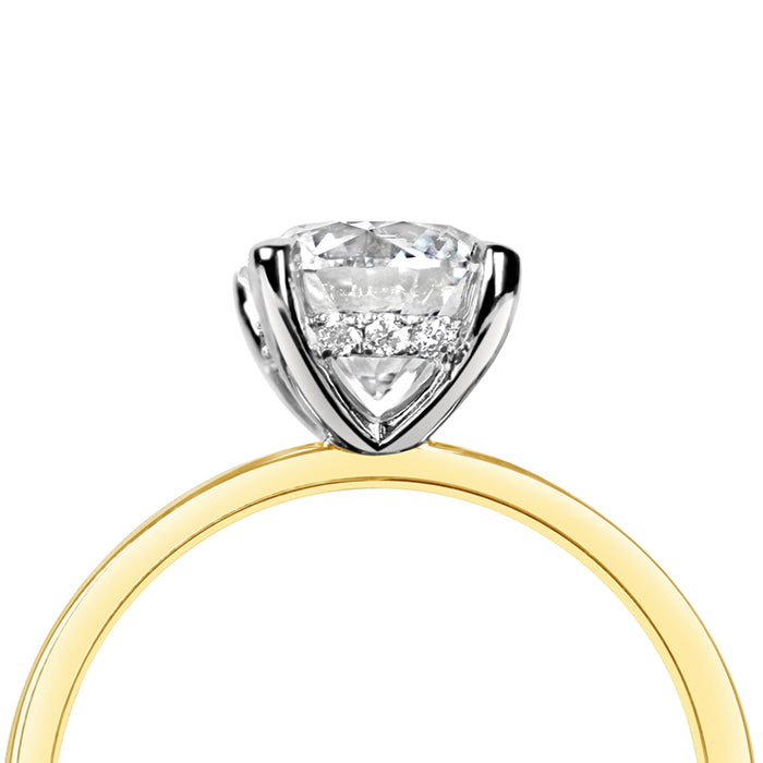 Round Brilliant Solitaire Hidden Halo Engagement ring 1.06ct