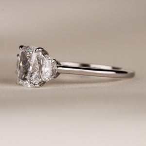 Cushion Cut Three Stone Diamond Engagement Ring - 2.10ct  Laboratory Grown Diamond