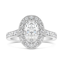 Load image into Gallery viewer, Oval Halo Engagement Ring 1.28ct