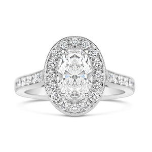 Oval Halo Engagement Ring 1.28ct