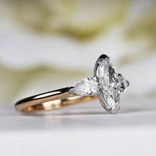 Load image into Gallery viewer, Rocks Marquise &amp; Pear 3 Stone Engagment Ring 1.75ct - Laboratory Grown Diamonds
