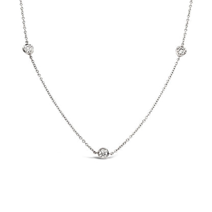 Rocks Five Rubover Diamond &amp; Chain Necklace - 1.00ct - Laboratory Grown Diamonds