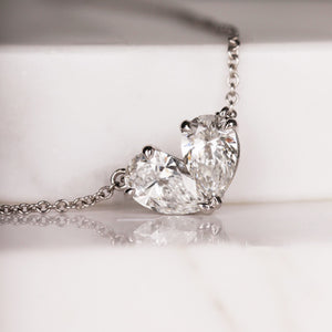 Rocks Pear 'Toi et Moi' Diamond Necklace
