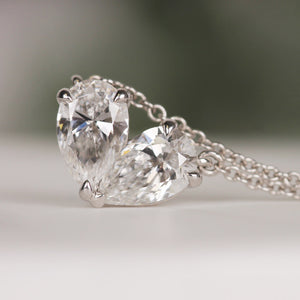 Rocks Pear 'Toi et Moi' Diamond Necklace