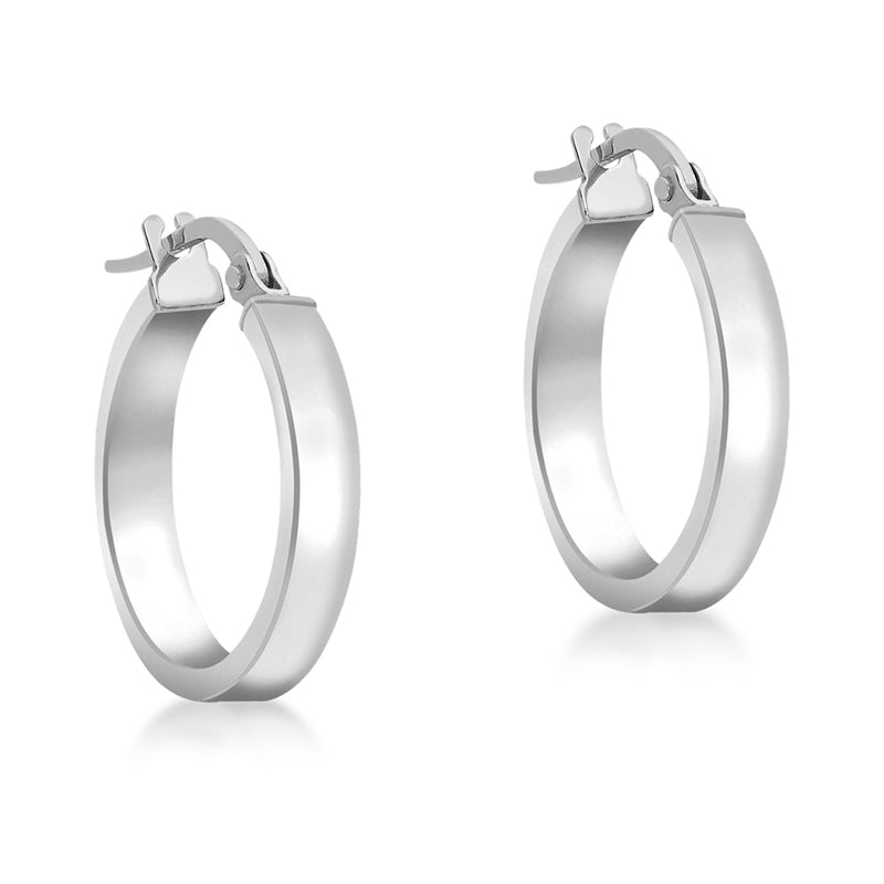 Round Rectangular Hinged Creole Hoop Earrings