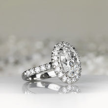 Load image into Gallery viewer, Oval Halo Engagement Ring 2.58ct