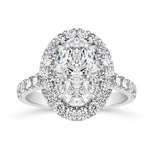 Oval Halo Engagement Ring 2.58ct