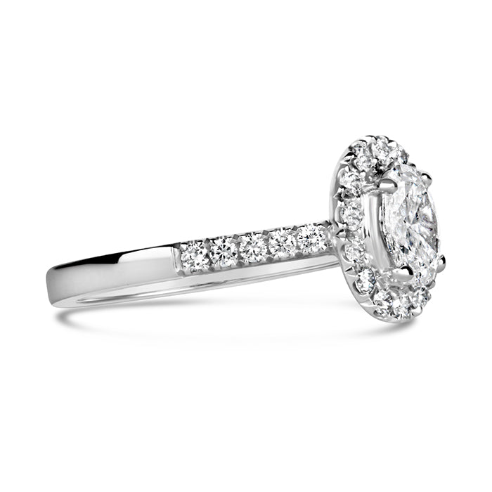 Oval Diamond Halo Engagement Ring 1.15ct