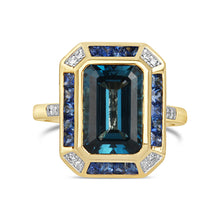 Load image into Gallery viewer, Rocks London Blue Topaz, Sapphire &amp; Diamond Ring