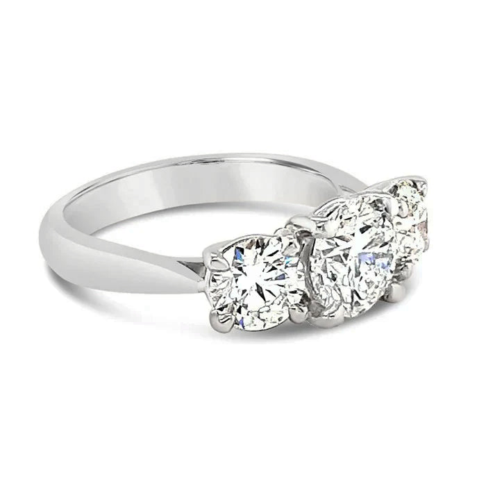 Three Stone Diamond Engagement Ring 2.24ct