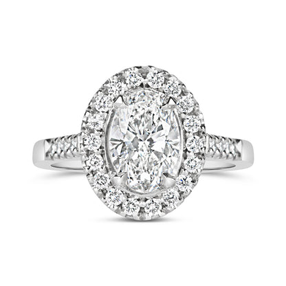 Oval Halo Engagement Ring 1.71ct