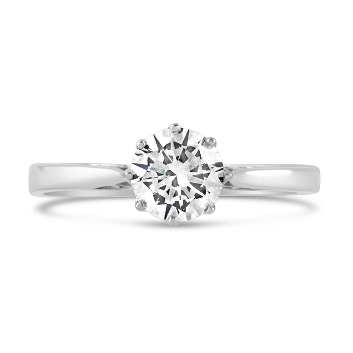 White Stone Solitaire Ring