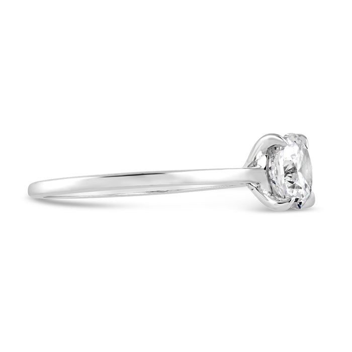 White Stone Solitaire Ring