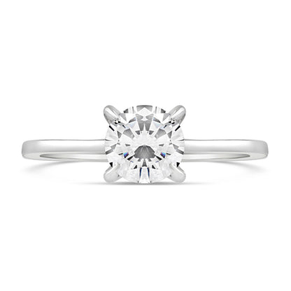 White Stone Solitaire Ring