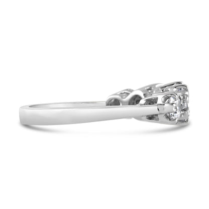 White Five Stone Ring