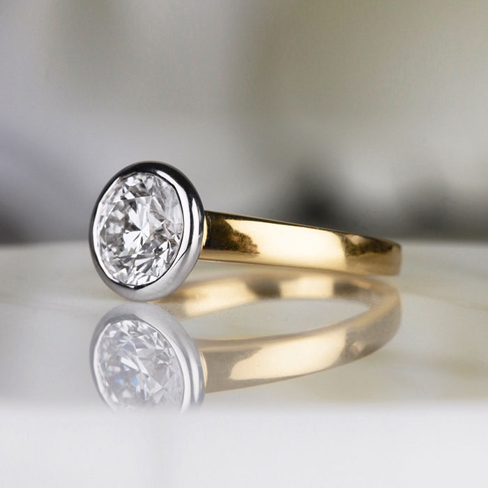 Bxzel Set Round Brilliant Engagement Ring 1.30ct