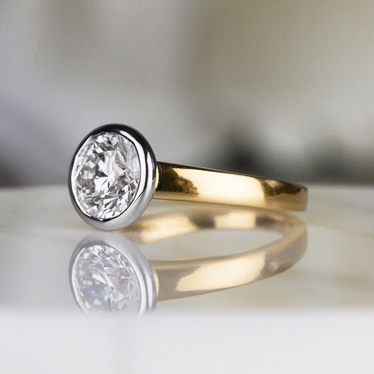 Bxzel Set Round Brilliant Engagement Ring 1.30ct