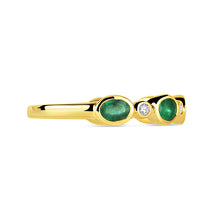 Load image into Gallery viewer, Rocks Oval Emerald &amp; Round Diamond Ring