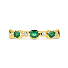 Load image into Gallery viewer, Rocks Oval Emerald &amp; Round Diamond Ring