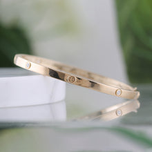 Load image into Gallery viewer, Screw &amp; Diamond Hinged Bangle