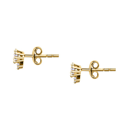 Double Solitaire Stud Earrings