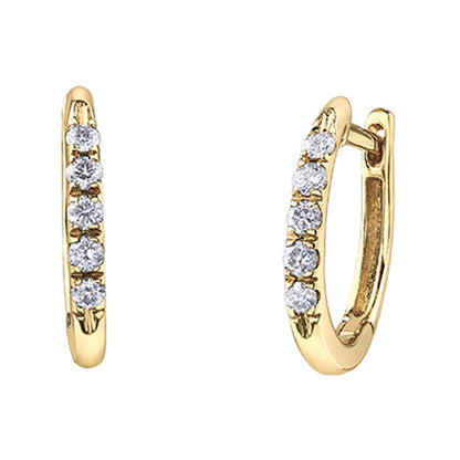 Diamond Oval Hoop Earrings