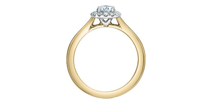 Oval Cluster Diamond Engagement Ring .86ct