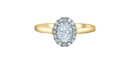 Oval Cluster Diamond Engagement Ring .86ct