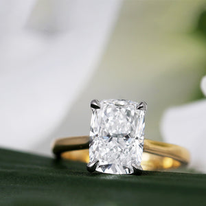 Rocks Cushion Solitaire Engagement Ring 3.51ct - Laboratory Grown Diamond