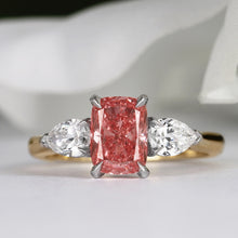 Load image into Gallery viewer, Rocks Vivid Pink Diamond Three Stone Ring 2.12ct - Laboratory Grown Diamonds