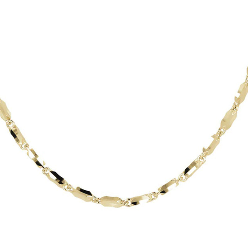 Diamond Cut Link Chain Necklace - 55cm