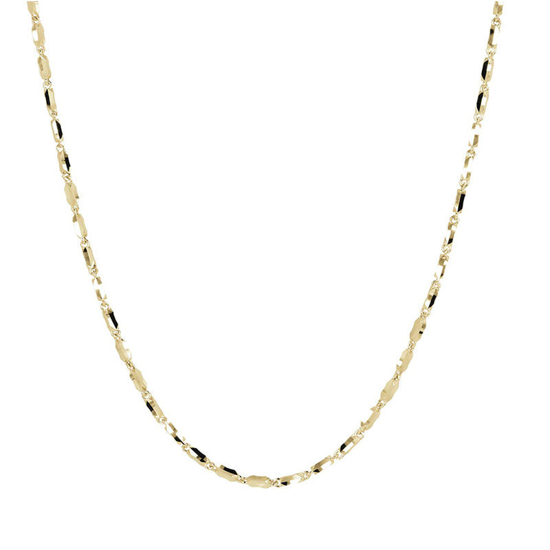 Diamond Cut Link Chain Necklace - 55cm