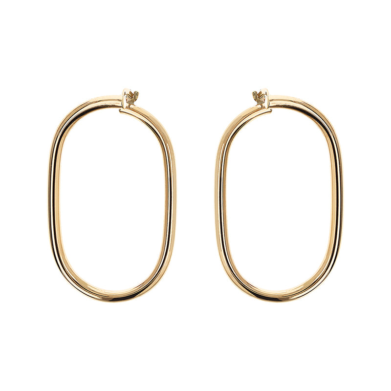 Twisted Oval Hoop Earrings