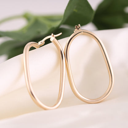 Twisted Oval Hoop Earrings