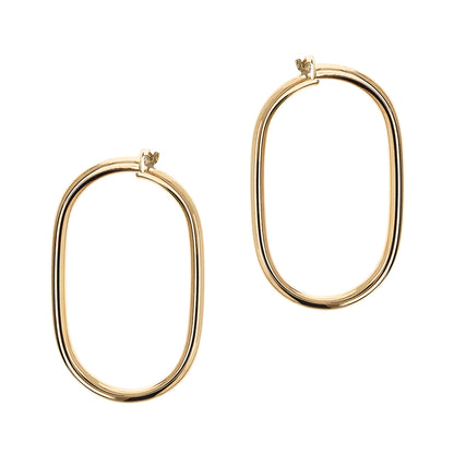 Twisted Oval Hoop Earrings