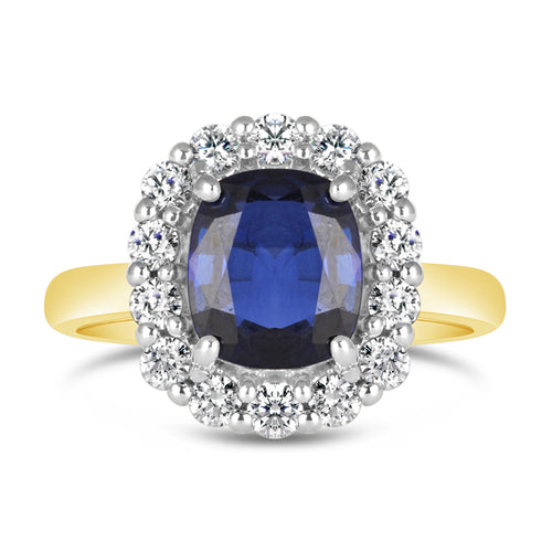 Rocks Sapphire & Diamond Cluster Ring