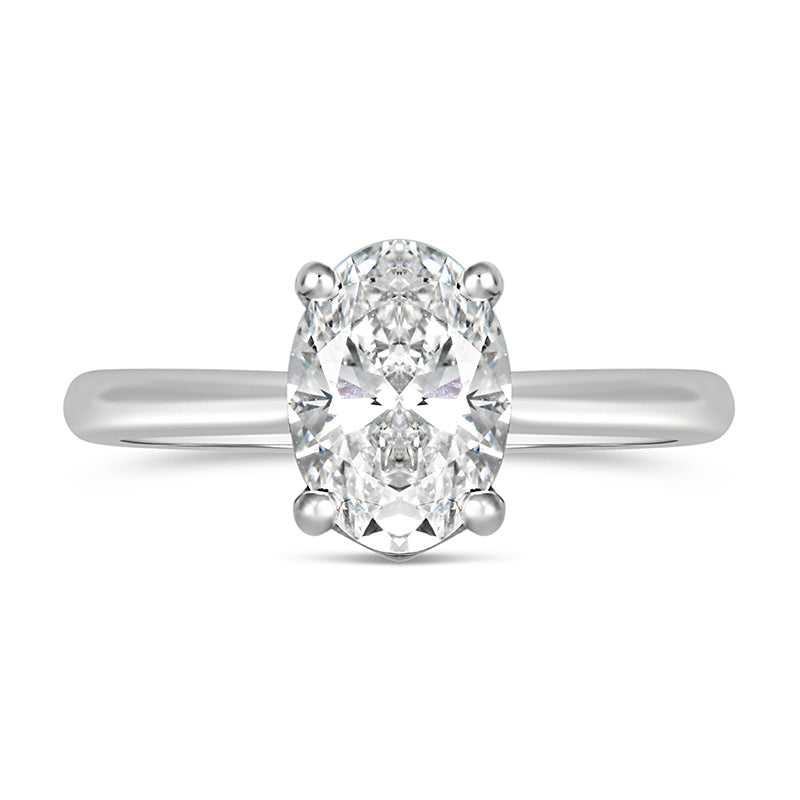 Oval Solitaire Engagement Ring 1.65ct