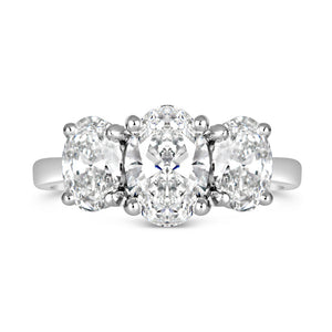 Oval Three Stone Engagement Ring 2.43ct