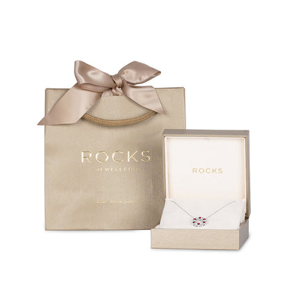 Black Enamel &amp; Diamond Circle Pendant