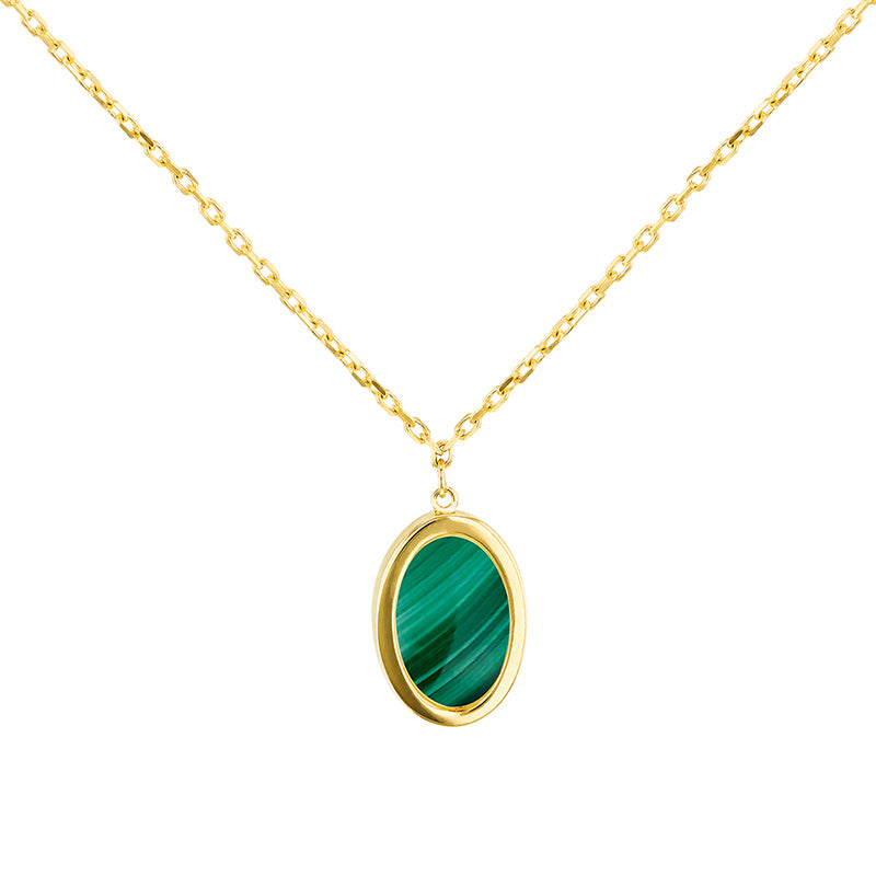 Oval Malachite Disc Pendant