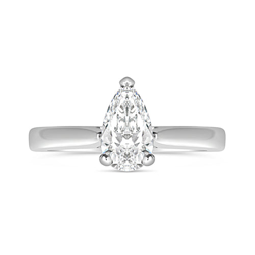 Pear Solitaire Engamenet Ring 0.73ct