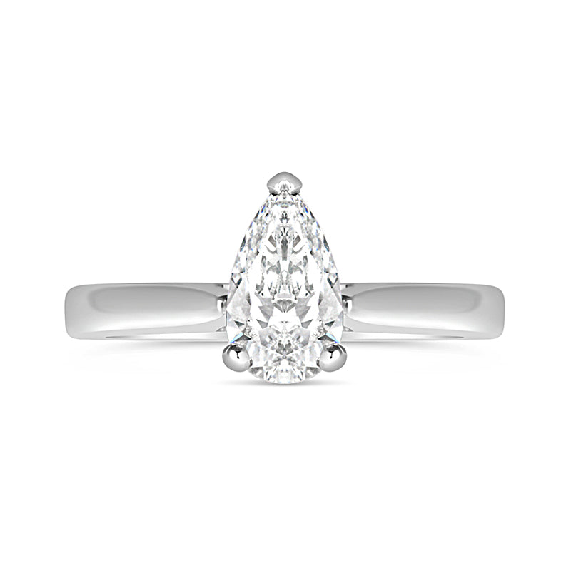 Pear Solitaire Engamenet Ring 0.73ct