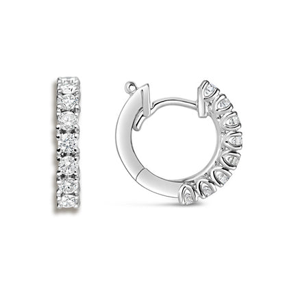 Rocks Diamond Huggie Hoop Earrings - 14mm