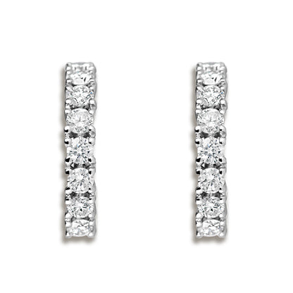 Rocks Diamond Huggie Hoop Earrings - 14mm