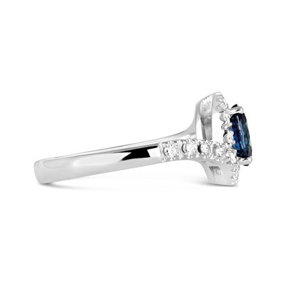 Rocks Sapphire &amp; Diamond Twist Ring