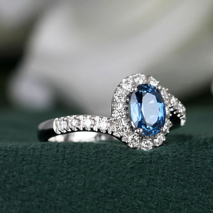 Rocks Sapphire &amp; Diamond Twist Ring