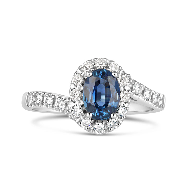 Rocks Sapphire &amp; Diamond Twist Ring