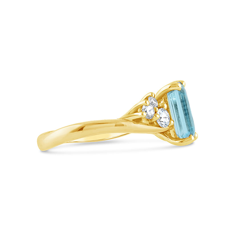 Beryl Aquamarine &amp; Diamond Ring